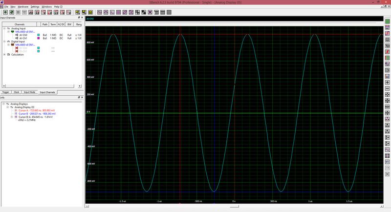 Bild 5: Zwei Mess-Cursor ermöglichen direkte Messungen innerhalb jedes Anzeigefensters. (Spectrum)