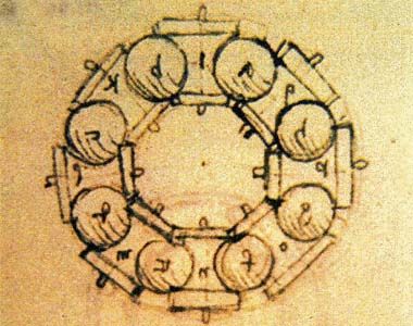 This design for a ball bearing by Leonardo da Vinci has survived to this day.(Drawing: Leonardo da Vinci)