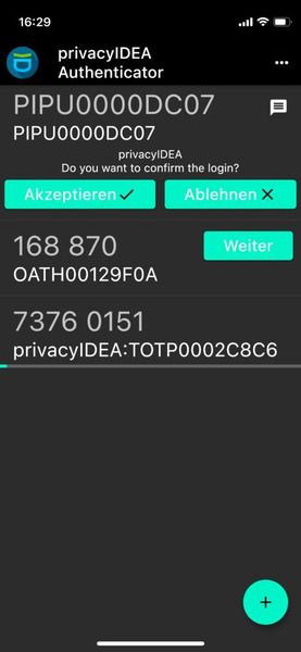 Akzeptieren des Push Token in der App. (NetKnights)