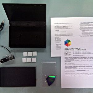 This spectrometer kit costs 30 US $ and contains all necessary parts