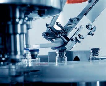 The VRK 2005 capping machine reliably seals the filled vials. (Bosch Packaging Technology)