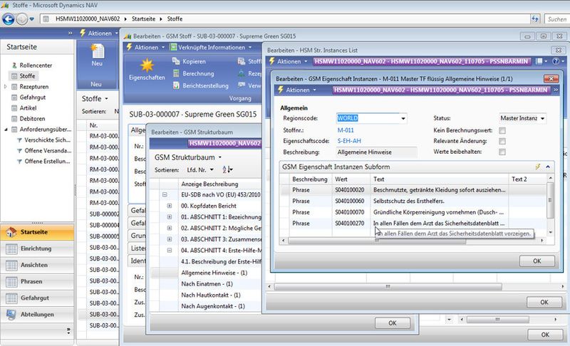 Screenshot der ERP-System integrierten Lösung Microsoft Dynamics NAV. (Bild: Tectura)