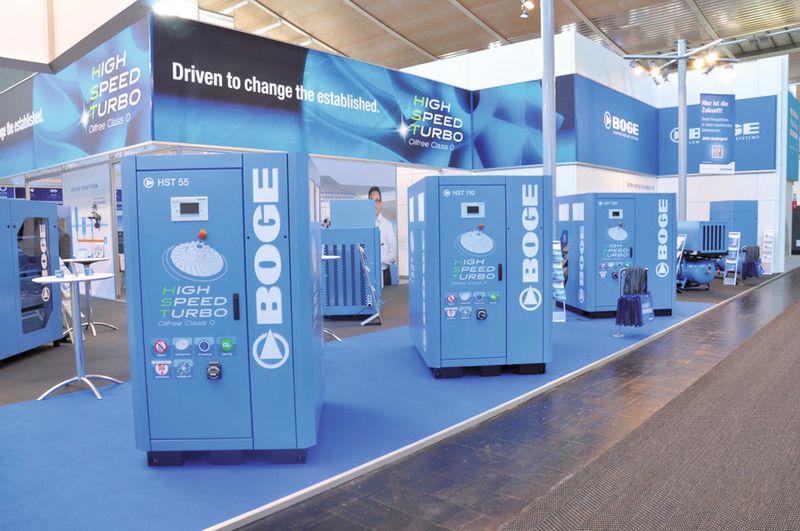 Der Antrieb der neuen Kompressoren erfolgt durch einen getriebelosen Permanent-Magnet-Motor mit luftgelagerter Antriebswelle. Titan-Impeller erzeugen im Verbund mit Diffusor und Spiralgehäuse die Druckluft. (Bild: Boge)
