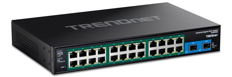 Trendnet hat den TI-RP262 mit 24 Gigabit-PoE+-Ports und zwei SFP-Slots ausgestattet.(Bild:  Trendnet)