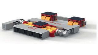 Die Bedienung des „ROBOT-40“ erfolgt über eine Funksteuerung mit zwei Kipphebeln für Vorwärts- und Rückwärtsfahrt. (GKS)