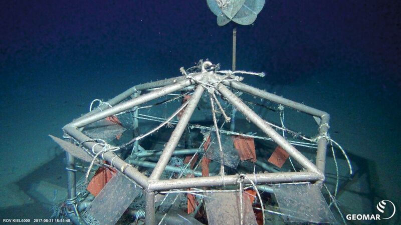 Mithilfe eines Unterwasserroboters beobachteten und beprobten die Forscher die Besiedlung der Platten 18 Jahre lang. (Alfred-Wegener-Institut / ROV Kiel 6000 GEOMAR)