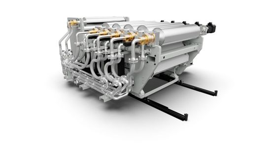 Das Multi-Touch-Glättwerk von Battenfeld-Cincinnati überzeugt immer mehr Plattenextrudeure. Vor allem, wenn es um umweltfreundliche PP-Bodenbeläge gehe.(Bild:  Battenfeld-Cincinnati)