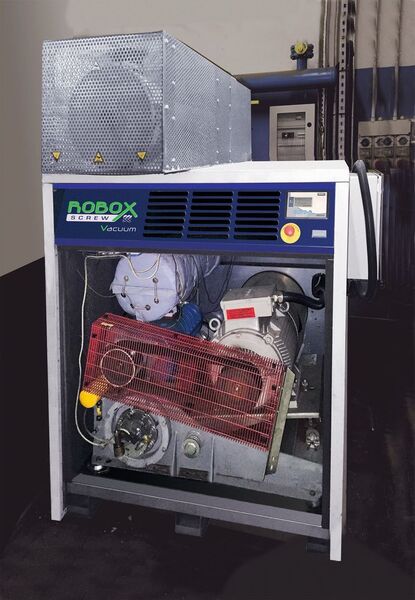 The Robox WS 65/2V/3F vacuum unit is a compact package based around a screw compressor. (Picture: Robuschi)