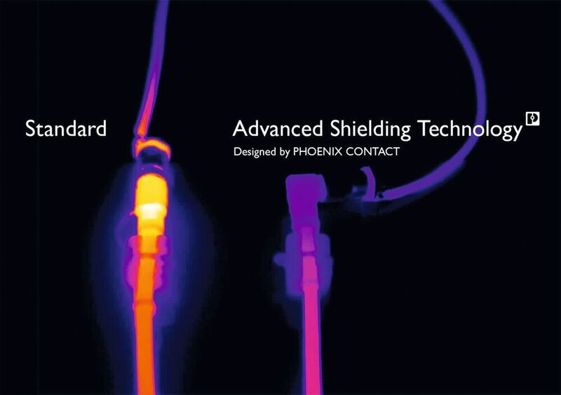 Mit einer 360°-Metallumspritzung verbessert die Advanced Shielding Technology auch die Wärmeableitung im Kurzschlussfall. (Phoenix Contact)