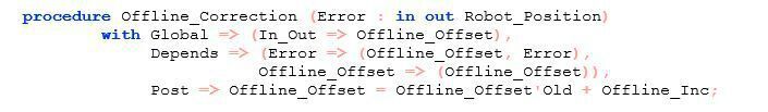 Bild 7: Spezifikation der Funktion Offline_Correction. (Adacore)