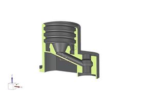 Die Firma Stenz Automation benötigte vier neue Ventiladapter und wandte sich an 3D-Metall-Theobald. Der Kunde hatte das Volumen bereits reduziert, um Kosten zu sparen. Aufgrund des Kanals lässt sich das Bauteil nicht mehr zerspanend herstellen. (Bild: 3D-Metall-Theobald)