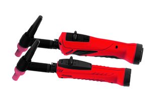 Vergleich der beiden Griffschalengrößen, die man bei den neuen, modular konzipierten WIG-Schweißbrennern von Fronius zur Auswahl hat. (Bild: Fronius)