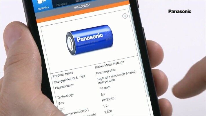 Hilft bei der Batterie-Suche: die Battery-Finder-App von Panasonic. (Bild: Panasonic Industrial Devices)