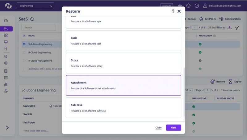 Mit HYCU Protégé können Nutzer alle Instanzen oder Projekte sowie mehrere Apps von einer Stelle aus schützen. (Bild: HYCU)