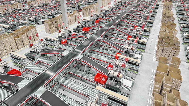 Loxxess betreibt eine teilautomatisierte Logistikhalle für den Kunden dm-drogerie markt.(Quelle:  Loxxess AG)