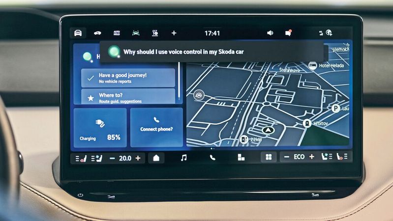 Skoda erweitert seine Sprachassistentin Laura um Chat-GPT, deren Funktionsumfang wächst dadurch.(Bild:  Skoda)