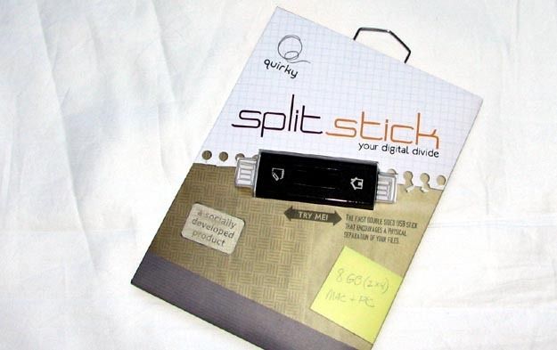 Der Quirky „Split Stick“, ein doppelseitiger USB-Stick, soll helfen, Daten aus Berufs- und Privatleben zu trennen. (Archiv: Vogel Business Media)