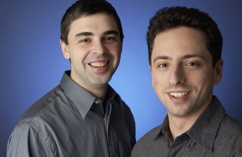 Die beiden Google-Gründer Larry Page (links) und Sergey Brin. Larry Page ist heute noch CEO von Google. (Bild: Google)