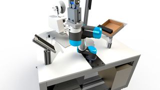 Der „cOBOTIX X2155“ vereint kollaborierende Leichtbaurobotik, Etikettierer sowie Continuous Inkjet in einer kompakten Systemlösung. (Profi Label)