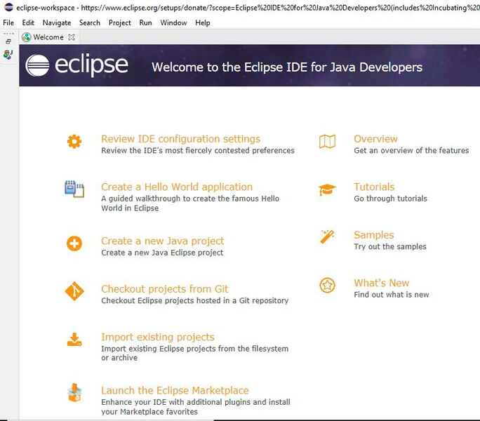 Starten der Entwicklung mit Java und Eclipse. (Bild: Joos / Eclipse)