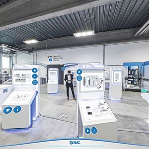 Vernetzte Entwicklung: Im neuen Industrial Application Center in Dresden arbeiten Anwender und Experten Hand in Hand an der Automatisierung von morgen.(Bild:  SMC Deutschland)