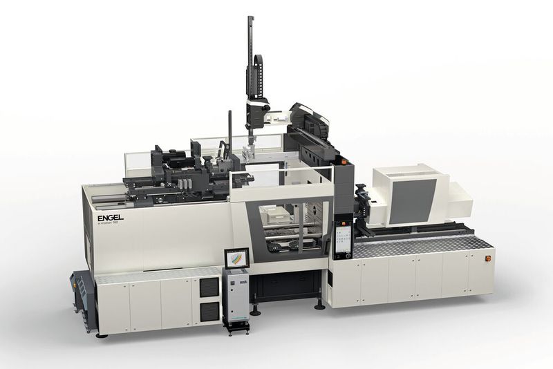 Kompakte Maschine: Die Combi-M-Technologie einerseits und die Compact Cell andererseits reduzieren deutlich den Platzbedarf der Produktionszelle. 