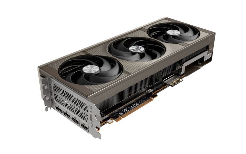 Die Radeon-RX-9070-XT-Grafikkarte mit 16 GB GDDR6 ist ebenfalls in grauem Outfit erhältlich.  (Bild: Sapphire)