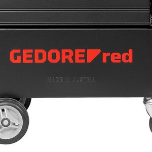 Auf je zwei Lenk- und Bockrollen lässt sich der Werkstattwagen mittels Fahr-Lenk-Griff steuern.(Bild:  Thomas Philippi Fotografie - www.foto3003.de, Solingen/Germany)