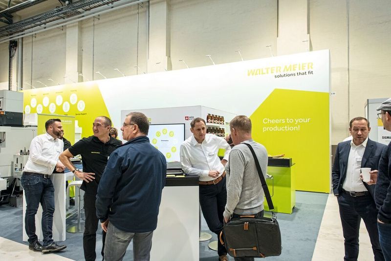 Stand de Walter Meier Solutions pour l'usinage SA : « L'un des points forts a certainement été la présentation de notre nouveau centre de tournage-fraisage Nakamura-Tome SC-100X2, qui a suscité l'intérêt de nombreux visiteurs. » (Thomas Entzeroth)