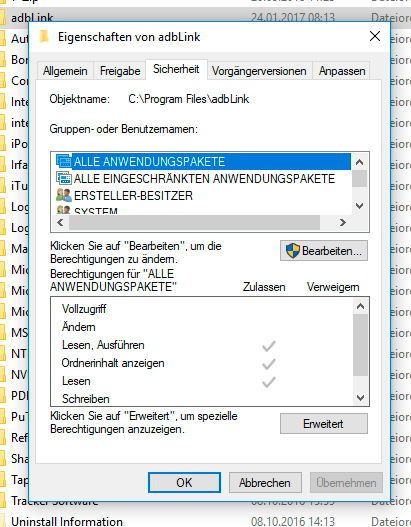 In den Eigenschaften von Verzeichnissen können Benutzerrechte für Benutzer eingetragen werden. (Th. Joos)