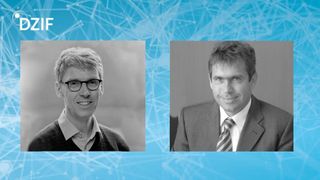 Prof. Stephan Becker (links) und Prof. Gerd Sutter (rechts) freuen sich über die DZIF-Preise für translationale Infektionsforschung. (Rolf K. Wegst und LMU München)