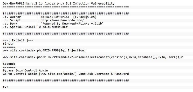 Die Beschreibung einer SQL-Injection-Schwachstelle in einer Webapplikation. Eine passende Dork für die Google-Suche wird auch mitgeliefert. (Archiv: Vogel Business Media)