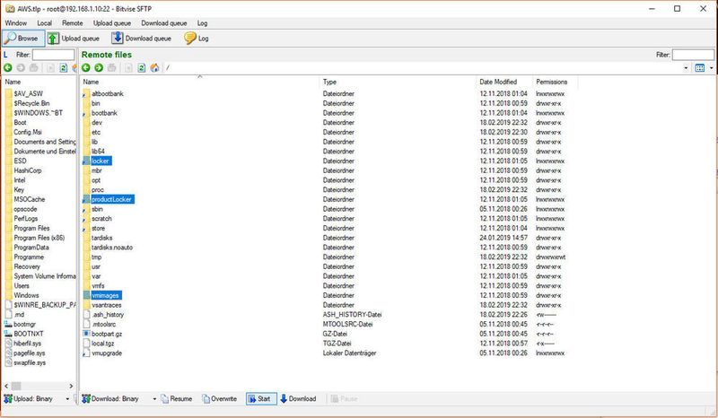 Abbildung 1: Mit einen einem grafischen SFTP-Client lässt sich der Pfad gut erkennen.  (Vmware/Thoms Drilling)