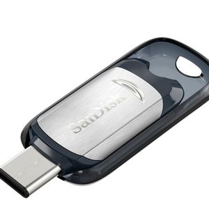 Sandisks Ultra USB Typ-C Flash-Laufwerk ist bis zu einer Kapazität von 128 GB verfügbar und bietet eine USB-3.1 Leistung von bis zu 150 MB/s.