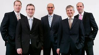 Das Executive Committee der Thiel Logistik AG (v.l.n.r.): Helmut Kaspers (COO Air + Ocean), Dr. Antonius Wagner (CFO), Berndt-Michael Winter (CEO), Klaus Hrazdira (COO Solutions) sowie Detlef Kükenshöner (COO Road + Rail). Bild: Thiel Logistik (Archiv: Vogel Business Media)