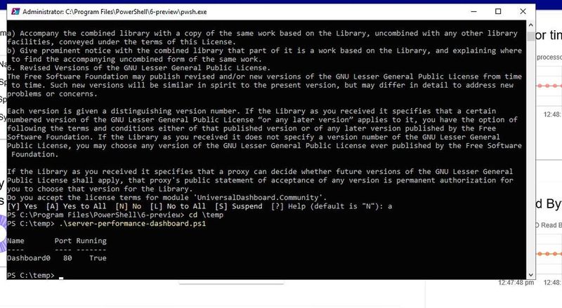 Das Dashboard wird über HTTP zur Verfügung gestellt. Der Port kann beim Starten des Dashboards ausgewählt werden. (Joos / Microsoft)
