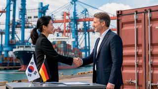 Das wäre durchaus ein ideales Bild – Südkorea als guter Handelspartner für Deutschland (und der EU) – und umgekehrt! Doch es gibt so einges, was den potenziellen Freunden in diesem asiatischen Land zu denken gibt ... (Bild: KI-generiert)