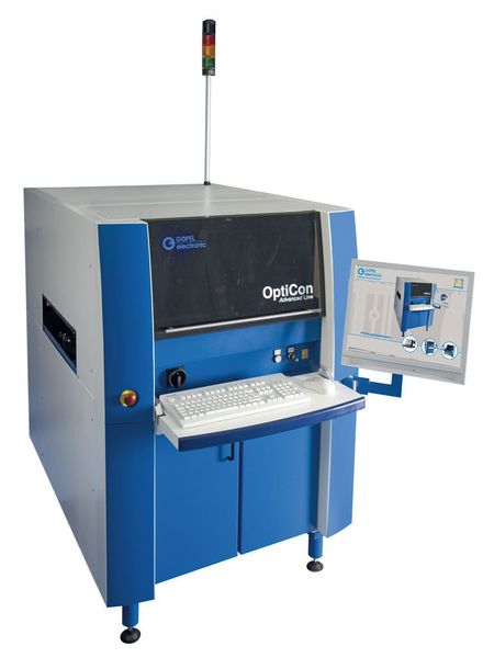 Optisches Inspektionssystem der Fa. Göpel electronic mit intergriertem Positioniersystem von JAT. Bild: Göpel (Archiv: Vogel Business Media)