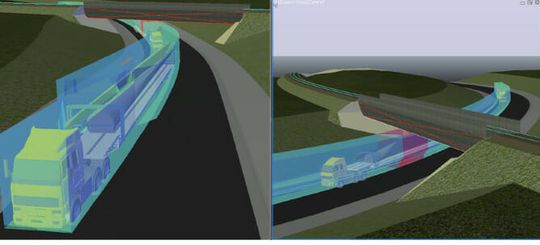 (Neben der 3D-Hüllkurvenprüfung können auch Visualisierungen erstellt werden. Bild: Transoft Solutions)