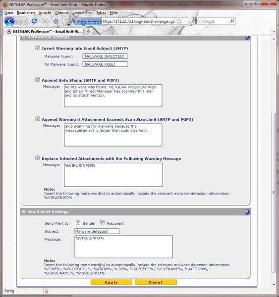 Die E-Mail-Antivirus-Konfiguration bietet eine große Zahl an Benachrichtigungsoptionen. (Archiv: Vogel Business Media)