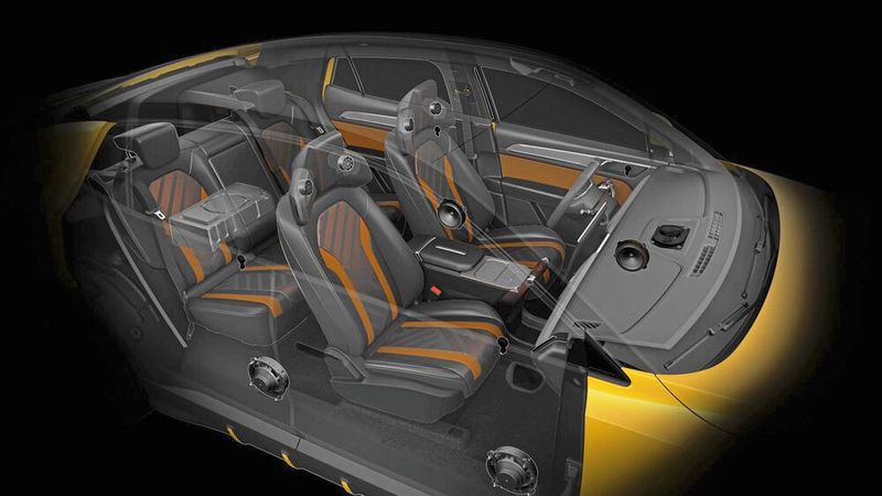 Freunde des guten Sounds werden auf jeden Fall ihren Spaß haben: Gemeinsam mit dem HiFi-Spezialisten Magnat wurden Kopfstützen mit integriertem Soundsystem entwickelt. (Bild: Aiways)