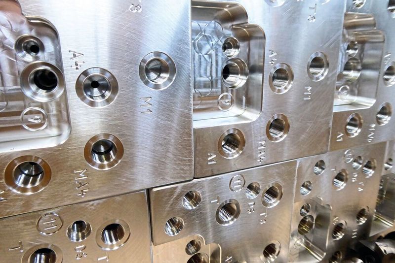 „Schweizer Käse“: Ein Steuerblock wird mit höchster Präzision und Genauigkeit gebohrt, gefräst und geschliffen. (Kuhn)