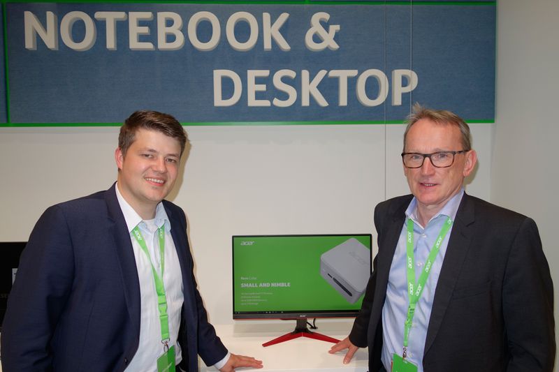 (l.) Tobias Rönnebeck und Wilfried Thom, ACER, setzen alle Aktien auf das Small and Nimble Produkt. (Bild: IT-BUSINESS)