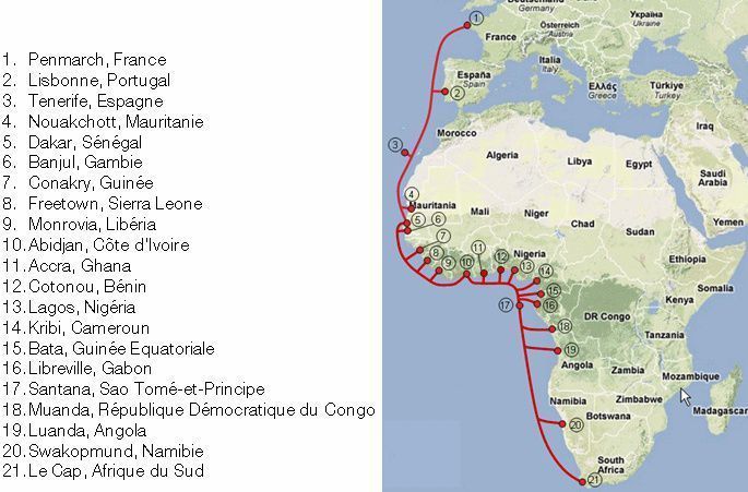 Karte der afrikanischen Tiefseekabel. (Archiv: Vogel Business Media)