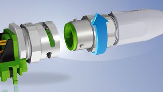 M12 Steckverbinder mit Bajonett-Schnellverriegelung. (Conec)