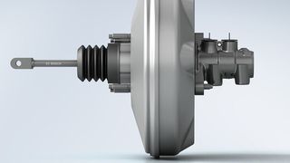 Der Aluminium-Bremskraftverstärker von Bosch spart 1,5 Kilogramm. (Foto: Bosch)