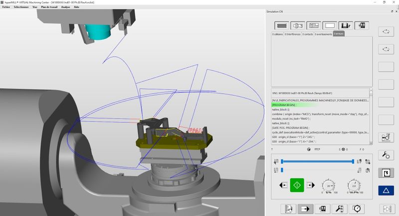 Simulation of tool paths without the Optimiser module. (Source: Comat)