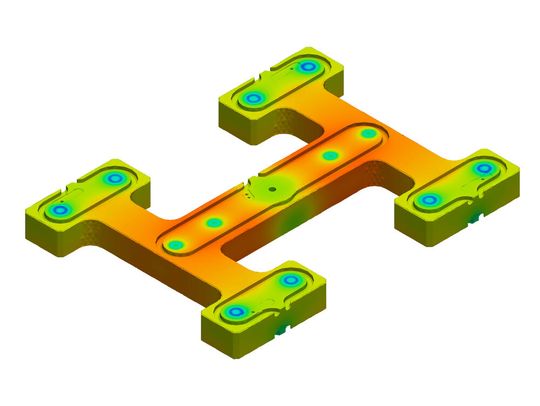 The live simulation of the melt flow in the hot runner system enables real-time calculation of the shear rates and the residence time from shot to shot. The live simulation of the melt flow in the hot runner system enables real-time calculation of the shear rates and the residence time from shot to shot.