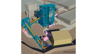 Ansicht der Demonstrationsanlage im Schwenk-Zementwerk in Allmendingen (Bild: Thyssenkrupp Polysius)