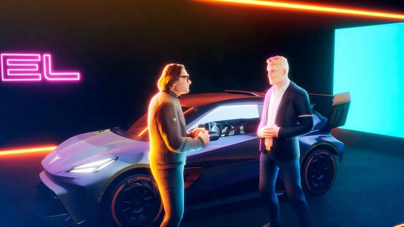 Cupra will im Metaverse vorne dabei sein: Rechts der Avatar von Markenchef Wayne Griffith.(Bild:  Seat)